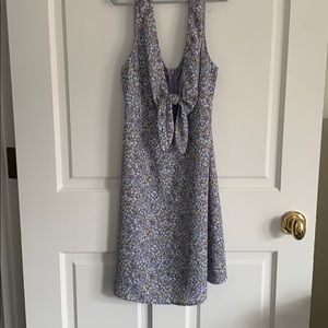 purple and floral dress